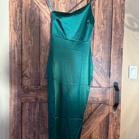 Windsor Teal One Shoulder Dress - Picture 3 of 4